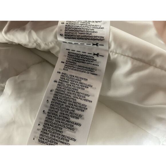 Adidas Puffer Jacket Coat Insulated Women's Medium White Trefoil Logo - Picture 13 of 16